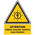 Signaletique. biz france - tiquette photovolta�que c�bles courant continu sous tension ? norme ute c15 ...