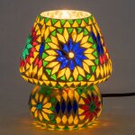 Signes grimalt - lampe mosaque multicolore pour table de style ethnique