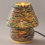 Signes grimalt - lampe de table de style champignon au design mosaque multicolore