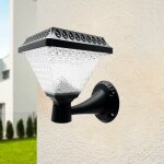 Lanterne murale de jardin solaire crpusculaire ip65 2w - blanc chaud 2300k - 3500k silamp