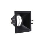 Silamp - support encastrable spot carr� noir mat pour ampoule gu10
