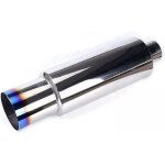 Silencieux sport voiture chrom� tuning entr�e 63mm 2. 5 pouces sortie 100mm 4. 0 echappement accessoire ...