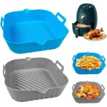 Silicone air fryer, 2 pi�ces moule air fryer, 20cm moule silicone air fryer, r�utilisable plat silicone ...