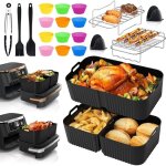 Silicone moule air fryer, 22 pi�ces accessoires air fryer pour ninja foodi flex 10, 4 l af500eu(1x10, ...