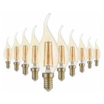 Silumen - ampoule e14 led flamme filament 4w t35 - pack de 10 / blanc chaud