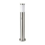Borne de jardin acier inoxydable avec dtecteur 80cm pour ampoule e27 ip44 - gris silumen