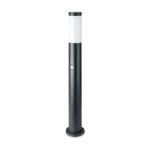 Borne de jardin acier inoxydable avec d�tecteur 80cm pour ampoule e27 ip44 - noir - silumen