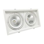 Silumen - kit support double ar111 encastrable orientable avec ampoules led 20w - blanc neutre