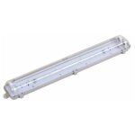 Rglette tanche double pour tubes led t8 120cm ip65 (boitier vide) alu silumen