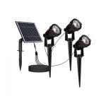 Silumen - spots  piquer led solaires noirs 1, 2w ip65 (lot de 3) - blanc chaud