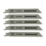 5 lames de scie sabre longues 150 mm pour une coupe grossiere du bois