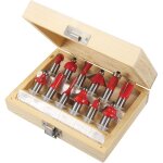 Coffret de 12 fraises  dfoncer tct 12 mm silverline 251591