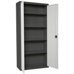 Simonrack - armoire m�tallique balai 1800x800x400 mm, 2 porte, 4 �tag�res, anthracite / blanc - simonlocker ...