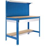 Simonrack - kit etabli 1440x1200x600mm charge 600kg - simonwork bt3 box 1200 bleu / bois Simonrack - kit etabli 1440x1200x600mm charge 600kg - simonwork bt3 box 1200 bleu / bois