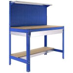 Simonrack - kit etabli 1440x1500x600mm charge 600kg - simonwork bt3 box 1500 bleu / bois
