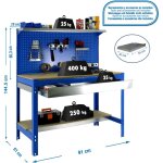 Simonrack - kit etabli 1440x900x600mm charge 400kg - simonwork bt3 box 900 bleu / bois