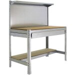 Simonrack - simon rack - kit etabli 1440x1500x600mm charge 600kg - simonwork bt3 box 1500 galva / bois ...