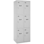 Vestiaire m�tallique 6 porte, 2 modules, 1800x600x500 mm, serrure � cl� et a�rations, gris simonlocker ...