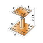 Simpson strong tie - pied de poteau 'pr�t - � - fixer' kit fix pprc 100x100mm - ep 5mm