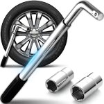 Sinbinta - cl� d�monte - roue t�lescopique, cl� de roue extensible en acier pour voiture, fourgonnette, ...