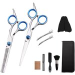 Kit ciseaux cheveux, ciseaux coiffure professionnel de 6' ciseaux, 9 pcs en acier inoxydable amincissants ...