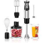 Mixeur plongeant akku, mixeur plongeant lectrique 6 en 1 en acier inoxydable, mixeur  bouton turbo ...