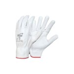 Gant cuir blanc singer tout fleur de bovin 50f - manutention l�g�re � sec - taille 8 - 50f08