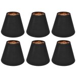 Sjlerst ? lot de 6 abat - jours en tissu noir avec doublure dor�e ? clip sur e14 ? installation rapide ...