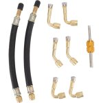 Adaptateur de valve de pneu d'extension flexible avec extension de tige de valve de pneu � 45 degr�s, ...