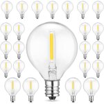 Sjlerst - ampoules de remplacement g40, 25 pcs e12 ampoules en verre ampoules globe g40 7w globe ampoule ...