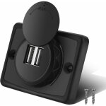 Sjlerst chargeur double usb de voiture, 5v / 3. 1a 12v led tanche voiture double noir abs port usb chargeur ...