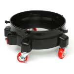Sjlerst chariot de lavage de voiture avec 5 roulettes pivotantes, noir