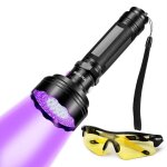 Lampe torche uv, d�tecteur d'urine pour animaux de compagnie, d�tecteur de torche uv led avec lunettes, ...