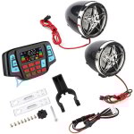 Lecteur mp3 bt tanche pour moto, systme de haut - parleurs audio stro, support de carte mmoire usb ...