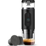 Sjlerst - machine  caf portable espresso: voyage cafetire rechargeable 12v - compatible avec les capsules ...