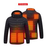 Sjlerst veste chauffante � capuche, veste chaude avec 3 niveaux de chauffage, interface usb, hommes femmes ...