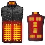Sjlerst - veste chauffante homme femme, gilet chauffant �lectrique avec 9 zones, pour moto chasse randonn�e ...