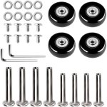 Sjqka - 4 pi�ces roues de rechange pivotantes en caoutchouc pour valises, chariots � bagages, poussettes, ...