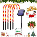 Skecten ? lot de 10 lampes led canne � sucre 53 cm ? d�coration ext�rieure lumineuse ? panneau solaire ...