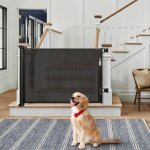 Skecten - barrire de scurit rtractable pour bbs et chiens extensible et enroulable 180cm blanc