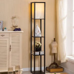 Lampadaire, lampe sur pied pour salon, chambre, �tudier, bureau, noir