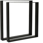 Skecten ? pieds de table en acier massif ? cadres carr�s 80x72 cm ? lot de 2 ? finition noire ? installation ...