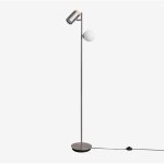 Sklum - lampadaire 2 lumi�res amaranto gris chrom�