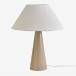 Sklum - lampe de table en c�ramique et lin jevora 60 cm beige cr�me