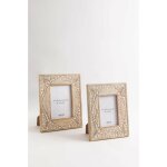 Sklum - set de 2 cadres de photo en manguier sendy bois blanc vintage bois blanc vintage