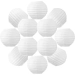 12x lanterne papier 10 cm blanches - suspension boule papier 10 cm (12'') type lanterne japonaise pour ...