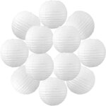 12x lanterne papier 20 cm blanche - suspension boule papier 20 cm (12'') type lanterne japonaise pour ...
