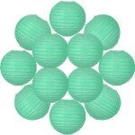 12x lanterne papier 20 cm vert d'eau - suspension boule papier 20 cm (12'') type lanterne japonaise pour ...