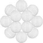 12x lanterne papier 40 cm blanc - suspension boule papier 40 cm (12'') type lanterne japonaise pour decoration ...