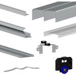 Slid'up by mantion - kit slid'up 280 aluminium anodis� argent pour 3 portes de placard coulissantes 18 ...